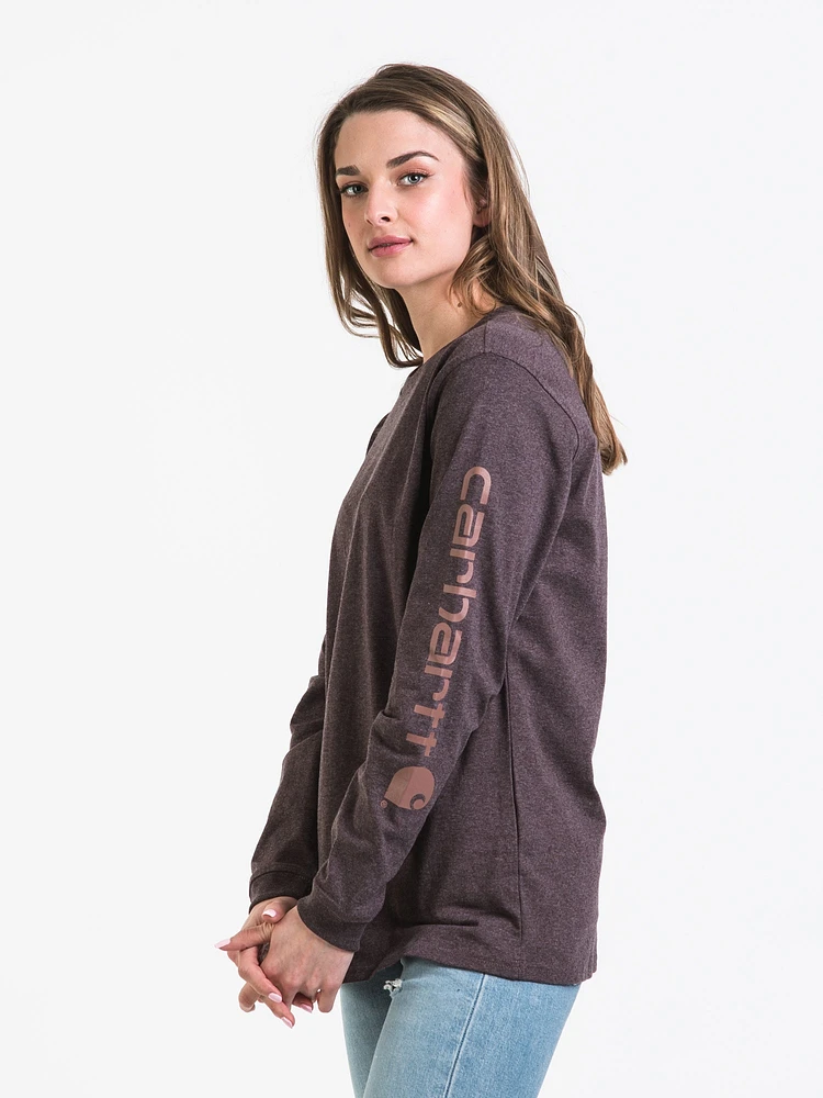 CARHARTT LOOSE FIT HEAVY WEIGHT LOGO LONG SLEEVE TEE - CLEARANCE