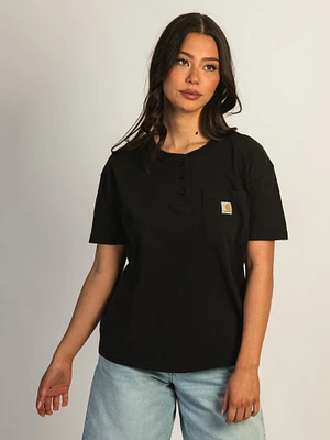 CARHARTT HENLEY T-SHIRT - NOIR