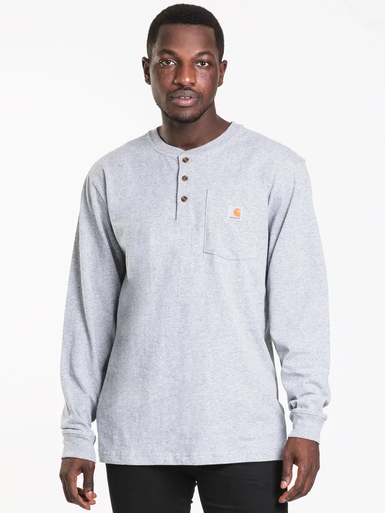 CARHARTT LONG SLEEVE POCKET HENLEY TEE