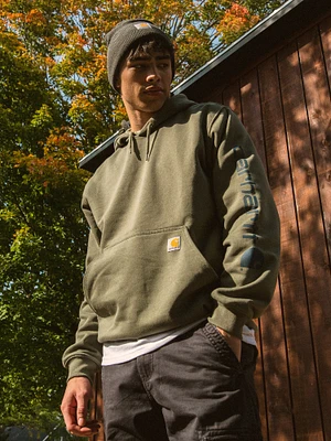 SWEAT À CAPUCHE CARHARTT LOGO SUR MANCHE