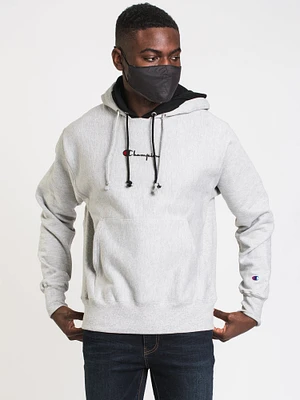 PULL-OVER À DOUBLE CAPUCHE EN TISSAGE INVERSÉ POUR HOMME
