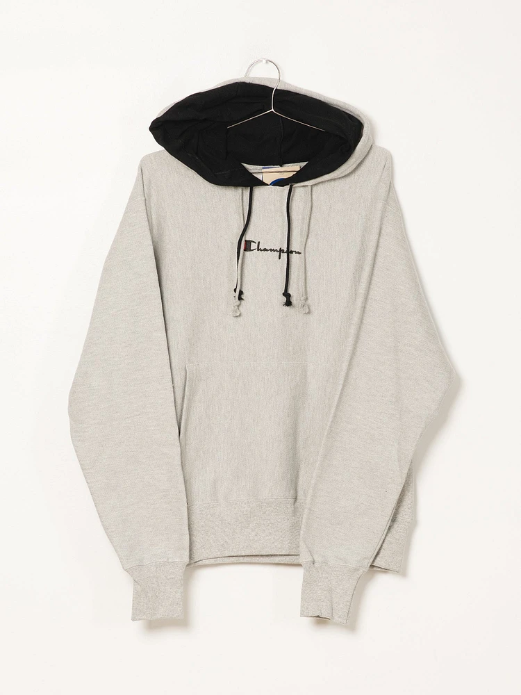 PULL-OVER À DOUBLE CAPUCHE EN TISSAGE INVERSÉ POUR HOMME