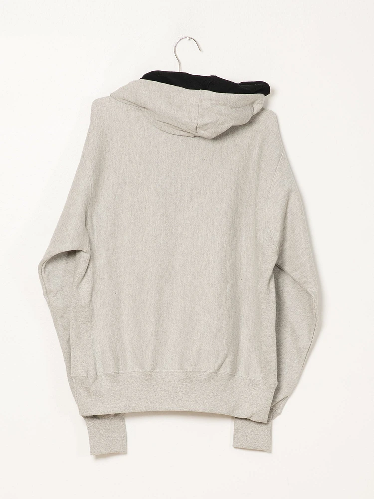 PULL-OVER À DOUBLE CAPUCHE EN TISSAGE INVERSÉ POUR HOMME