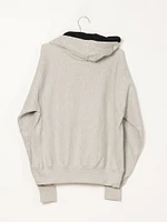 PULL-OVER À DOUBLE CAPUCHE EN TISSAGE INVERSÉ POUR HOMME