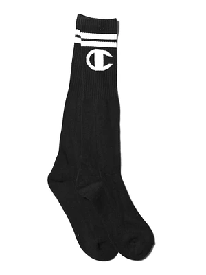 LOGO 'C' KNEE SOCK - BLACK - CLEARANCE