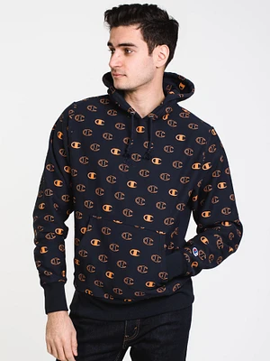 MENS RW SPACED LOGO ALL OVER PRINT PULLOVER HD-NVY - CLEARANCE