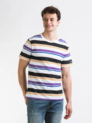 CHAMPION CLASSIC ALL OVER PRINT STRIPE T-SHIRT - CLEARANCE