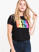 WOMENS MONOGRAM PRIDE SHORT SLEEVE TEE - BLK CLEARANCE