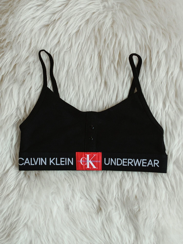 WOMENS MONOGRAM MESH BRALETTE - BLK CLEARANCE