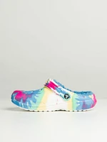 WOMENS CROCS CLASSIC LINED TIE DYE GRAPHIC CLOGS - CLEARANCE