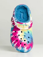 WOMENS CROCS CLASSIC LINED TIE DYE GRAPHIC CLOGS - CLEARANCE