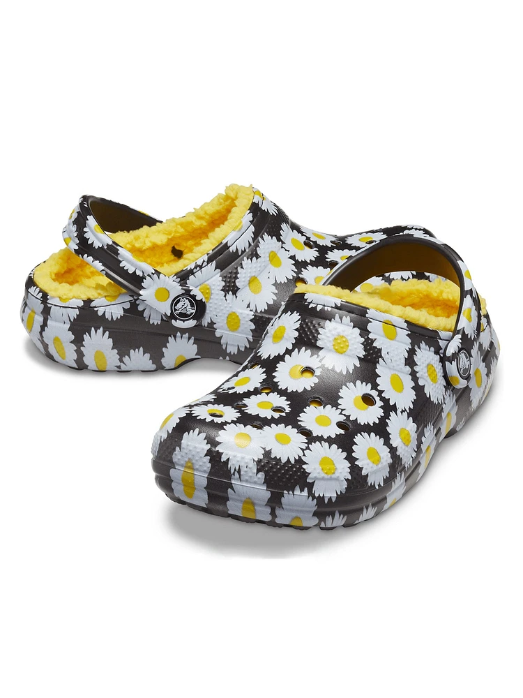 WOMENS CROCS CLASSIC LINED DAISY CLOG - CLEARANCE