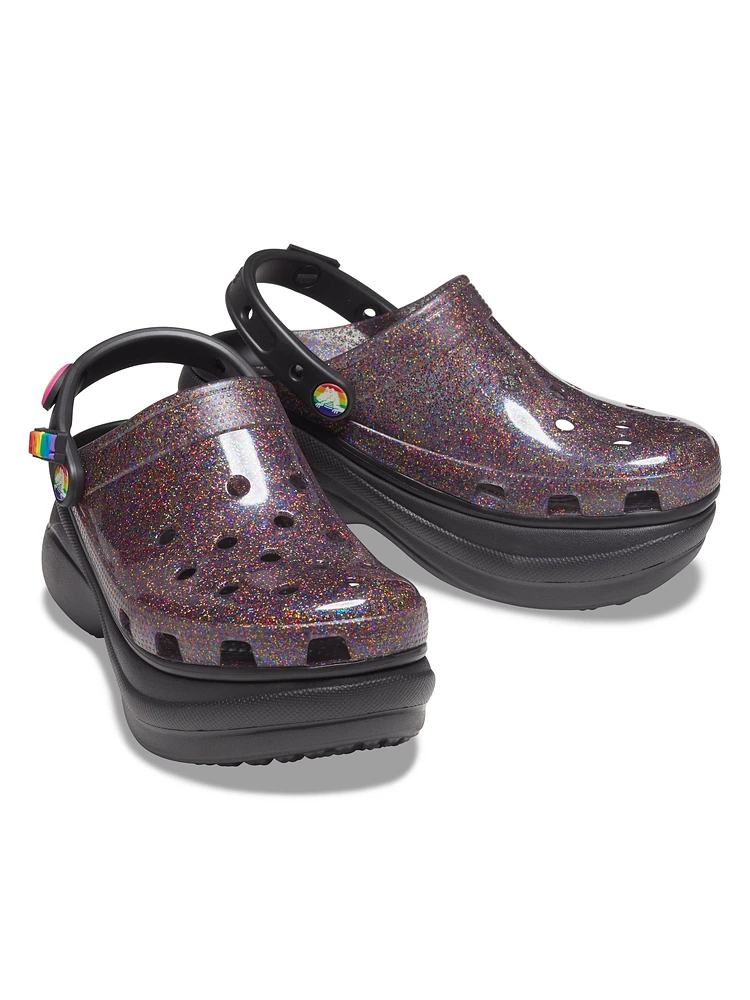 WOMENS CROCS TRANSLUCENT GLITTER BAE CLOGS - CLEARANCE