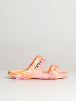 WOMENS CROCS CLASSIC MARBLED PAPAYA SANDAL - CLEARANCE