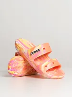 WOMENS CROCS CLASSIC MARBLED PAPAYA SANDAL - CLEARANCE