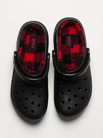 MENS CROCS CLASSIC BUFFALO CHECK LINED CLOG