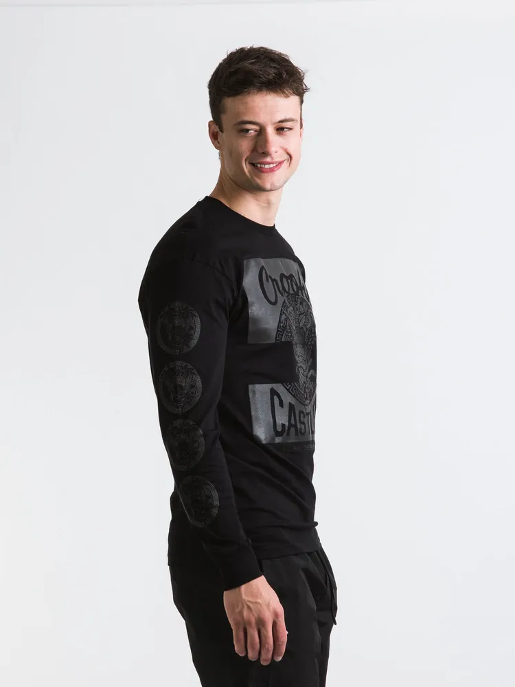 CROOKS & CASTLES MAD KLEPTO LONG SLEEVE TEE - CLEARANCE