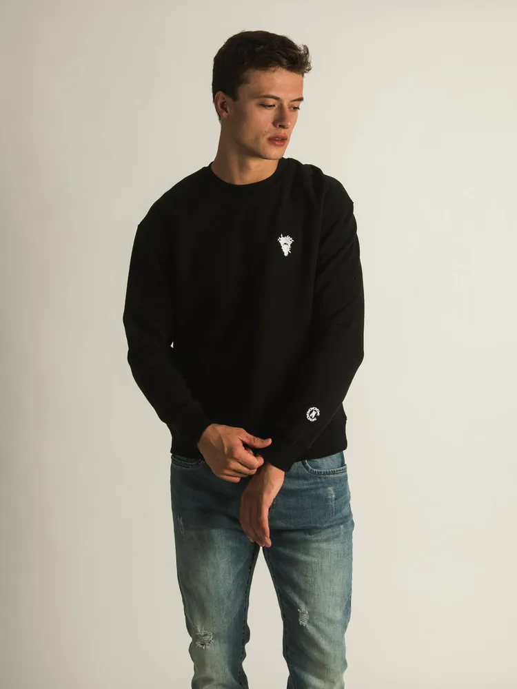 CROOKS & CASTLES CORE ESSENTIALS EMBROIDERED CREW