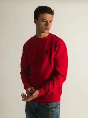 CROOKS & CASTLES CORE ESSENTIALS EMBROIDERED CREW