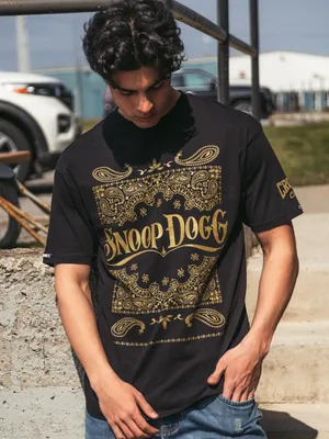 CROOKS & CASTLES SNOOP DOGG B.O.D.R X BANDANA T-SHIRT - CLEARAN