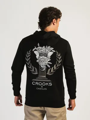 CROOKS & CASTLES COLLEGIATE EMBROIDERED PULLOVER HOODIE