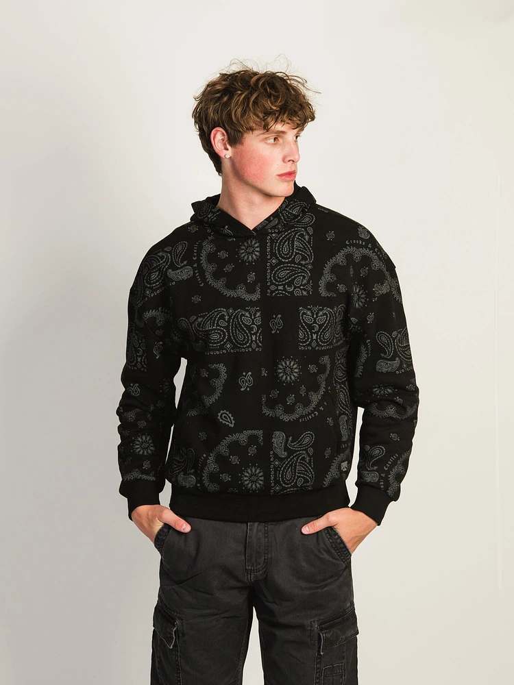 SWEAT À CAPUCHE CROOKS & CASTLES RUSTIC AOP PAISLEY ÉPAULE TOMBANTE