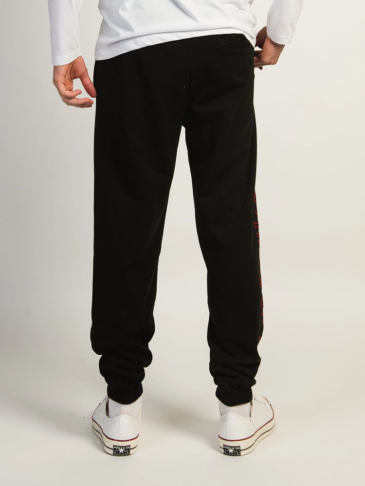 JOGGER POLAIRE BRODÉ CROOKS & CASTLES GOTHIC LOGO - NOIR