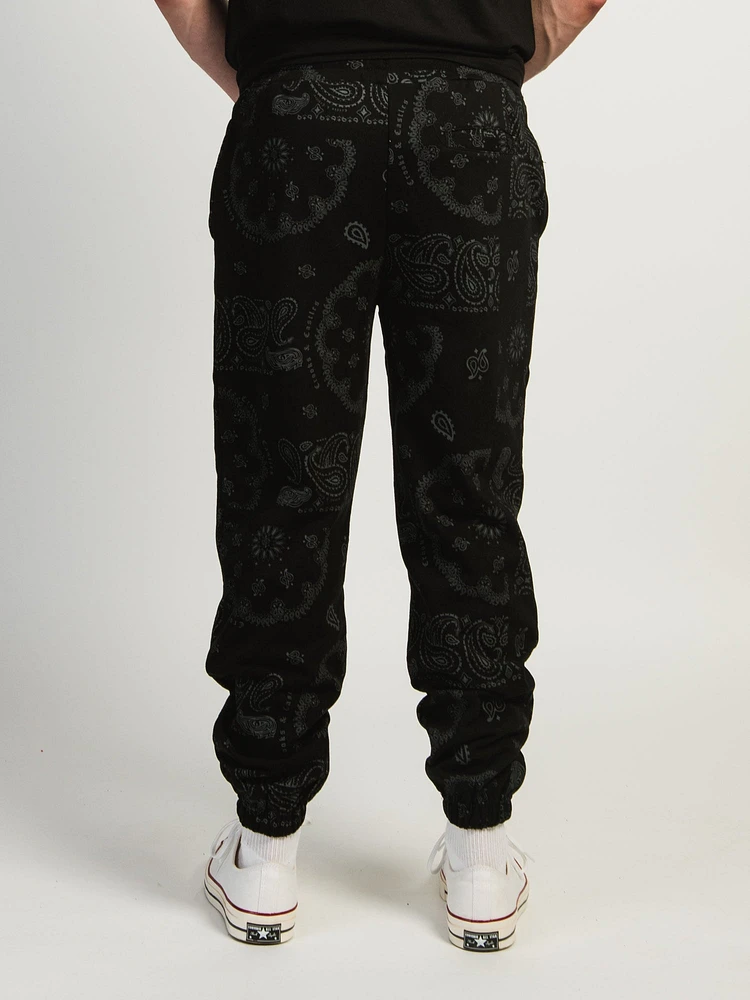 JOGGER POLAIRE BRODÉ CROOKS & CASTLES RUSTIC AOP PAISLEY