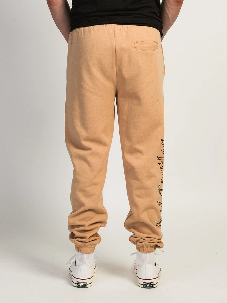 CROOKS & CASTLES GOTHIC EMBROIDERED FLEECE JOGGER