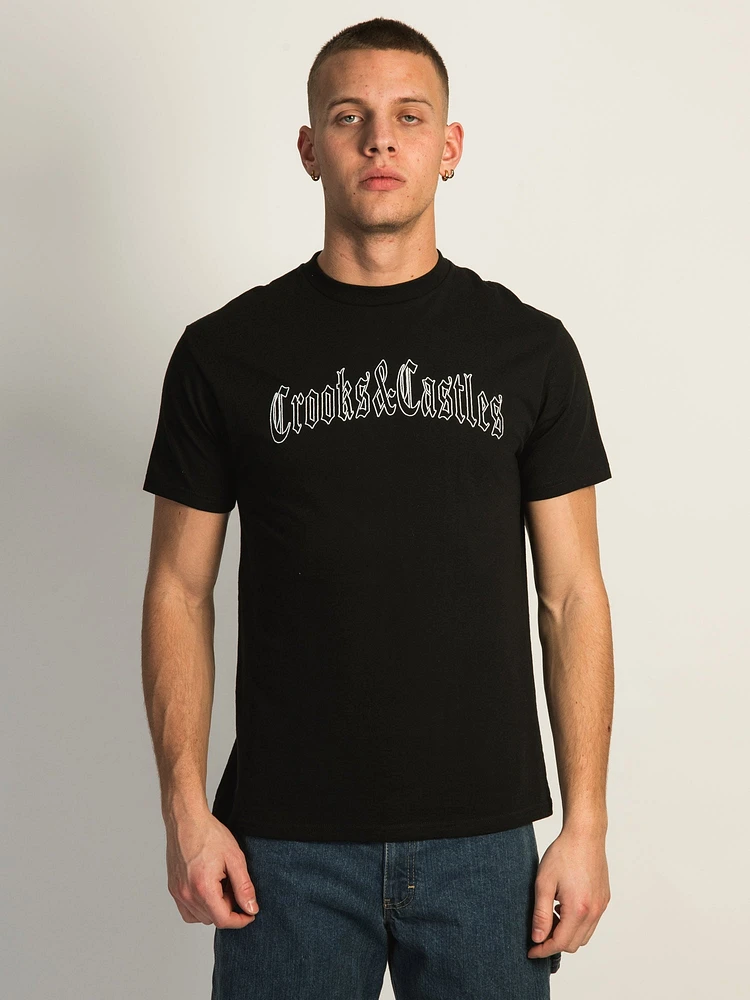 CROOKS & CASTLES GOTHIC EMBROIDERED T-SHIRT