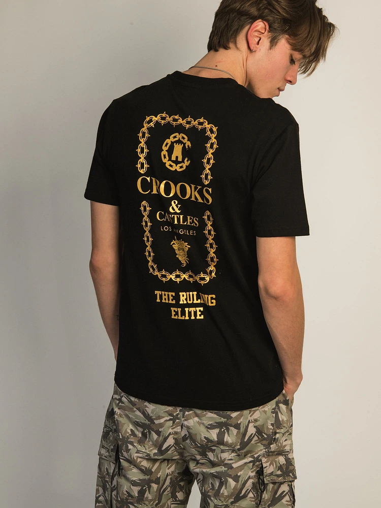 T-SHIRT CROOKS & CASTLES LUXURY GOLD