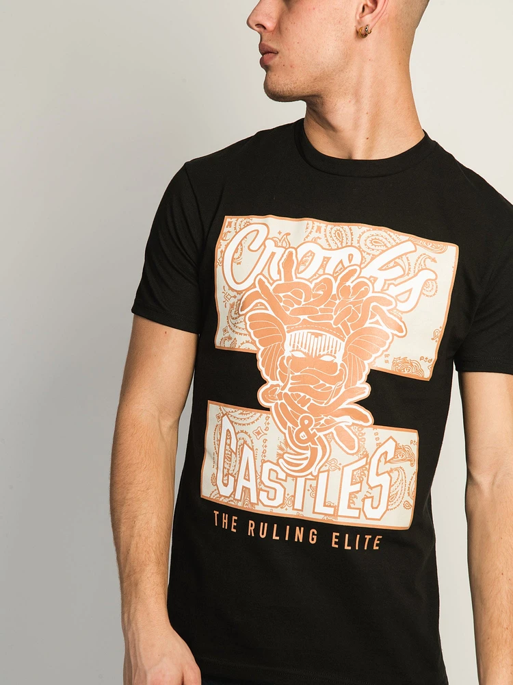 T-SHIRT CROOKS & CASTLES RUSTIC S/S T - NOIR