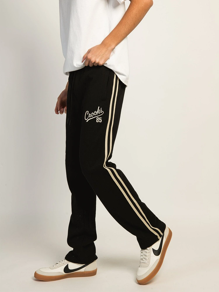 CROOKS & CASTLES 85' OPEN BTM FLC PANTALON - NOIR