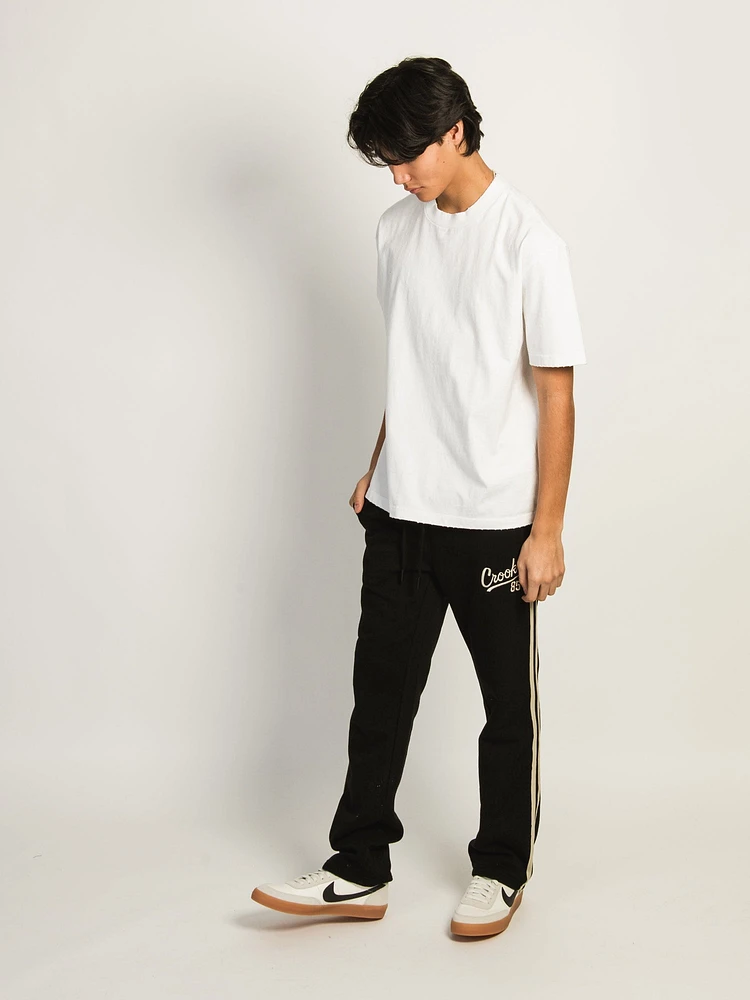 CROOKS & CASTLES 85' OPEN BTM FLC PANT - BLACK