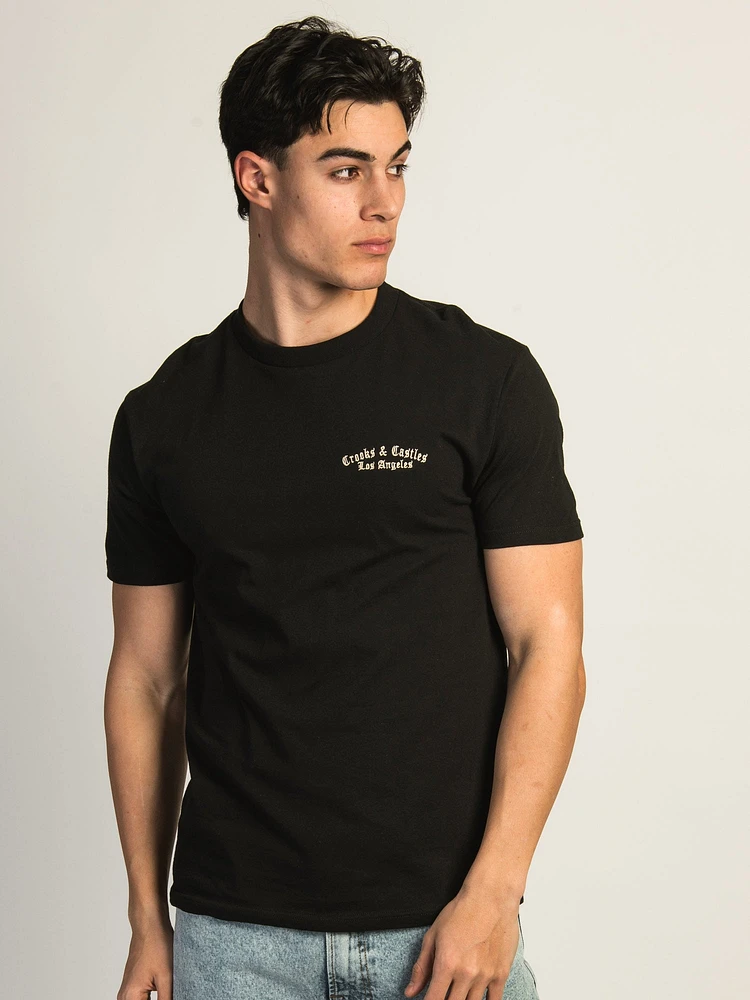 CROOKS & CASTLES LA EMB S/S T - BLACK/NOIR