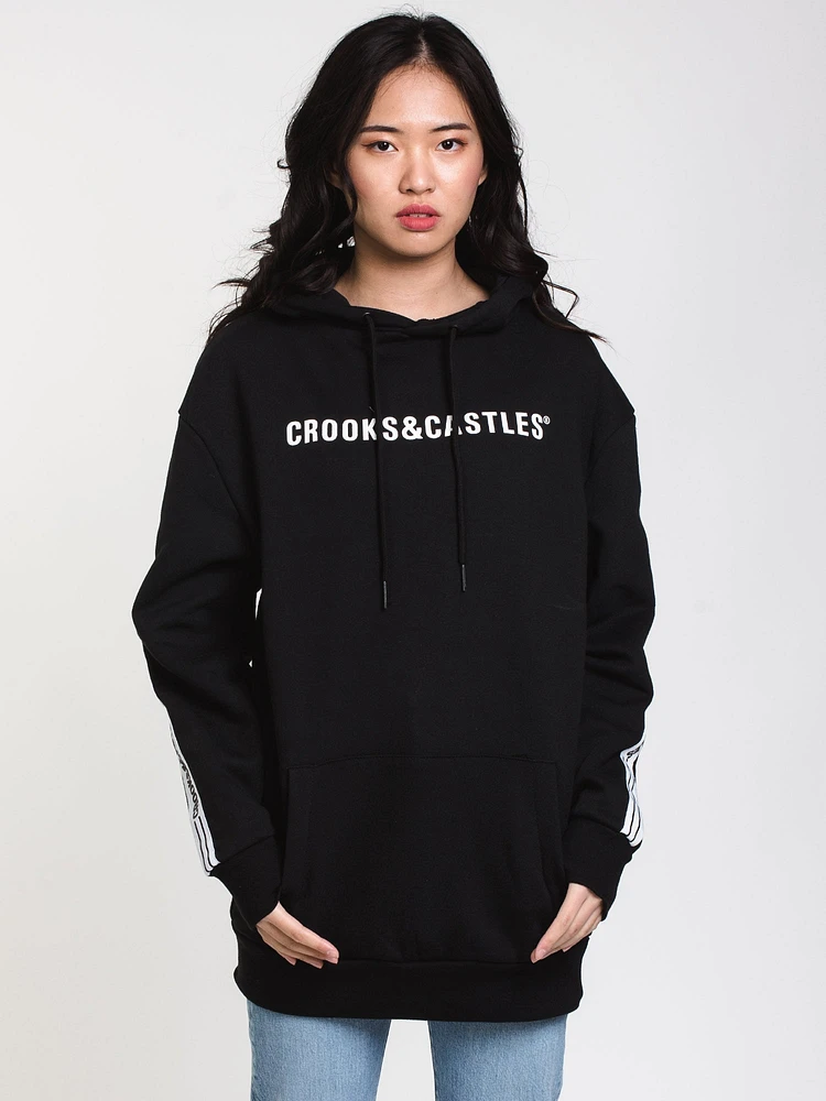 CROOKS & CASTLES TAPE OVER SIZED PULLOVER HOODIE - CLEARANCE