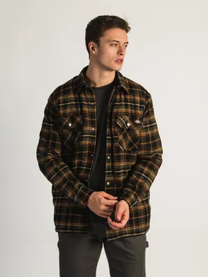 DICKIES SHERPA LINED FLANNEL SHIRT JACKET