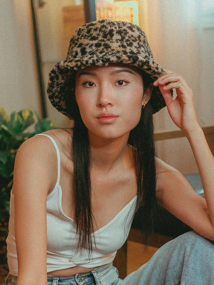 DLG BUCKET HAT - LEOPARD SHERPA CLEARANCE