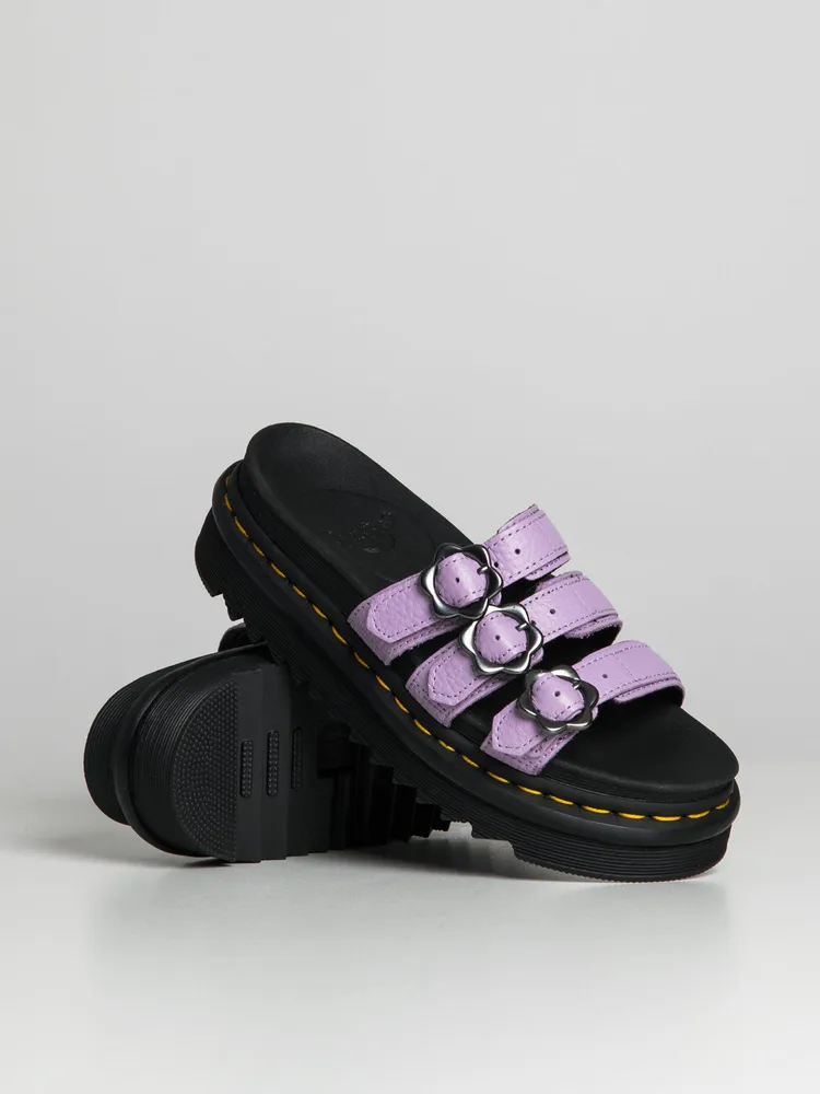 WOMENS DR MARTENS BLAIRE SLIDE FLOWER MILLED NAPPA - CLEARANCE