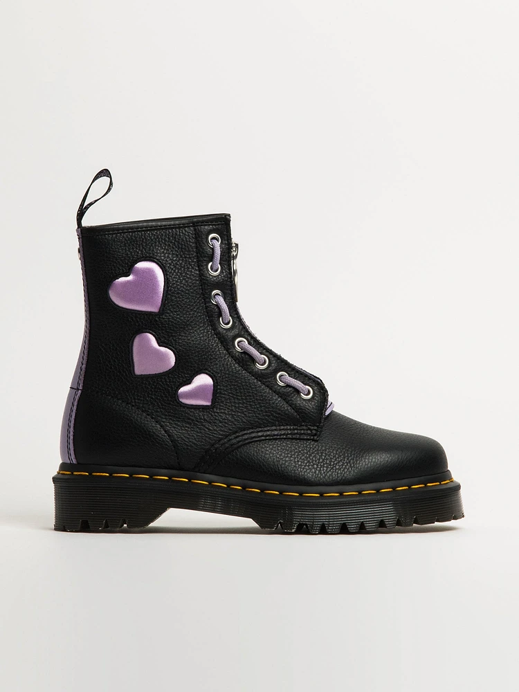 WOMENS DR MARTENS 1460 ZIP HEART VIRGINIA BOOTS