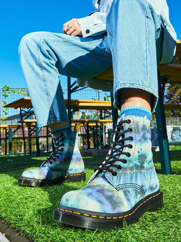 WOMENS DR MARTENS 1460 PASCAL TIE DYE LACE UP BOOTS - CLEARANCE