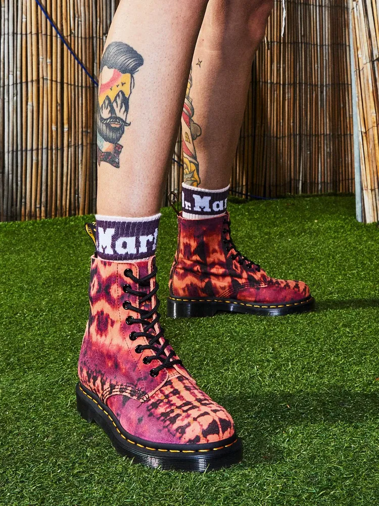 WOMENS DR MARTENS 1460 PASCAL TIE DYE LACE UP BOOTS - CLEARANCE