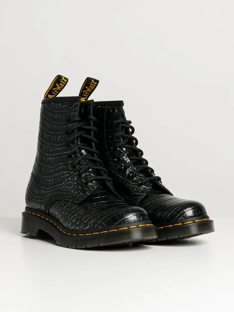 WOMENS DR MARTENS 1460 WILD CROC BOOTS - CLEARANCE