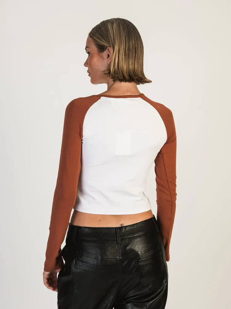 DAISY STREET LTD CONTRAST SLEEVE RAGLAN TOP