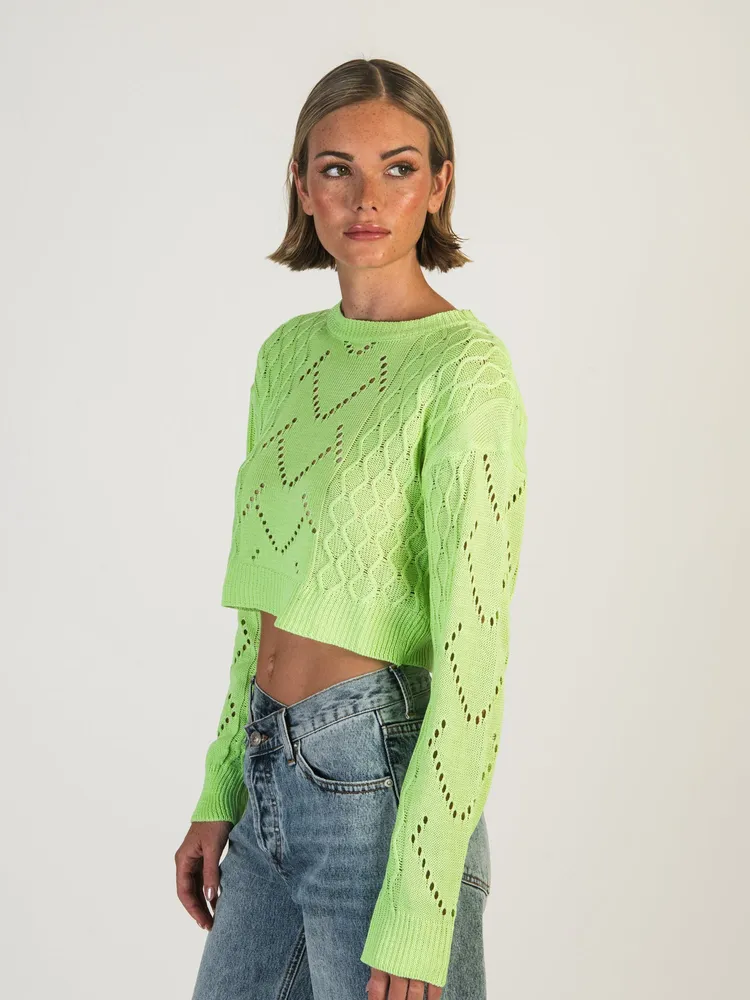 DAISY STREET LTD CROCHET KNIT BOXY JUMPER