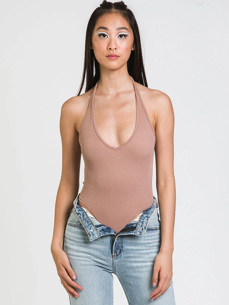 DYNAMIC HALTER V PLUNGE BODYSUIT - CLEARANCE