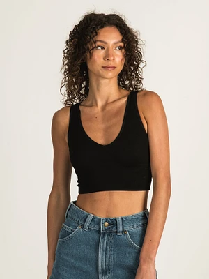 DYNAMIC DEEP V CROP RIBBED BRALETTE