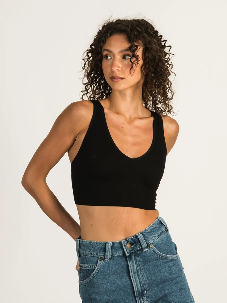 DYNAMIC DEEP V CROP RIBBED BRALETTE