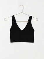 DYNAMIC DEEP V CROP RIBBED BRALETTE