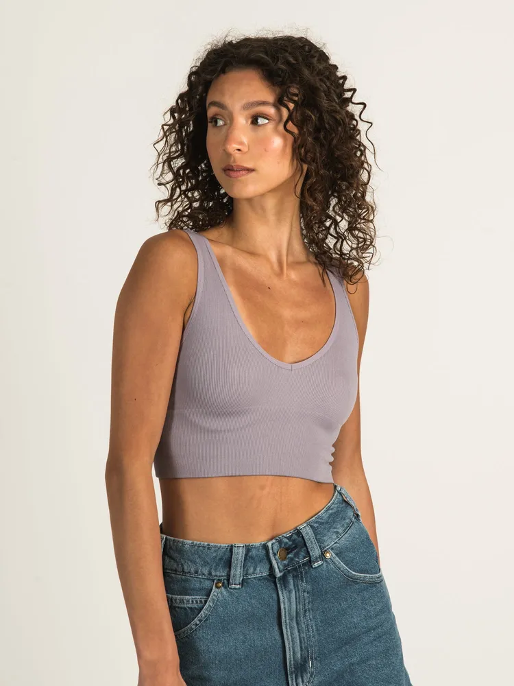 DYNAMIC DEEP V CROP RIBBED BRALETTE - CLEARANCE